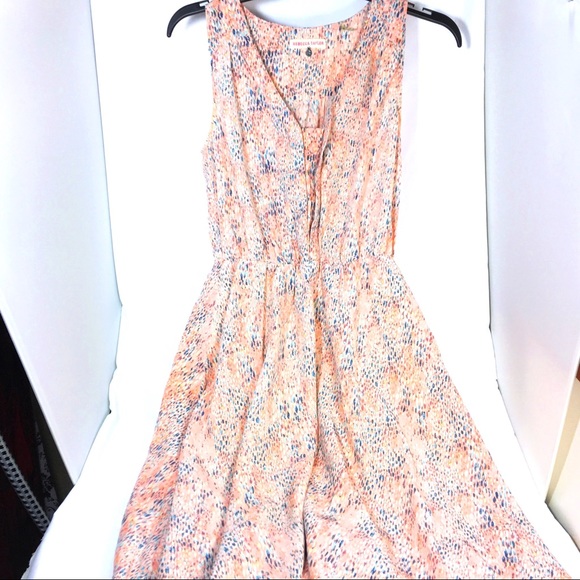 Rebecca Taylor Dresses & Skirts - Rebecca Taylor Silk Confetti Dress Peach Blue 2